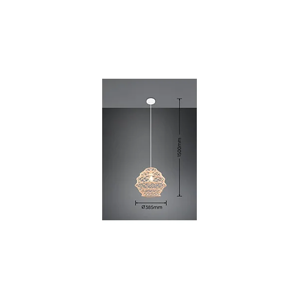 Suspension ronde Hive beige E27 IP20 10W Ø38,5 x H.150 cm Reality Leuchten