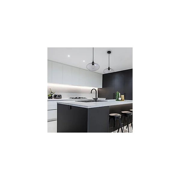 Suspension ronde Irina verre fumé IP20 E27 10W Ø.26 x H.94 cm Lussiol