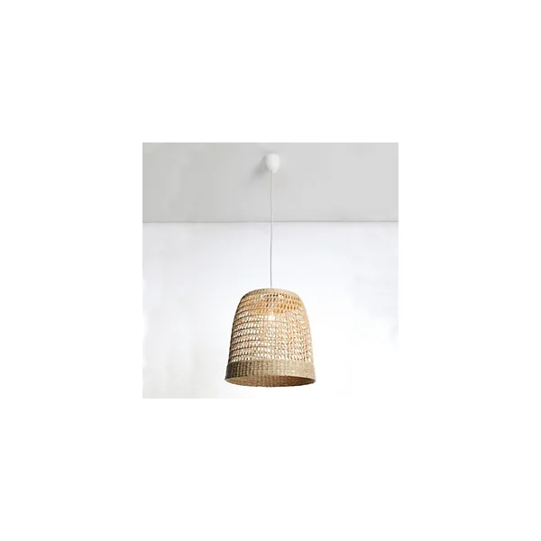 Suspension ronde Mali en jacinthe d'eau beige E27 ⌀.30 x H.100 cm Lussiol