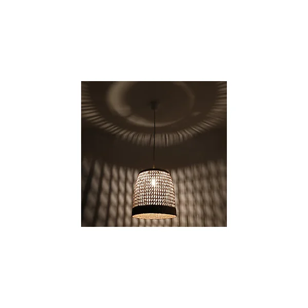 Suspension ronde Mali en jacinthe d'eau beige E27 ⌀.30 x H.100 cm Lussiol