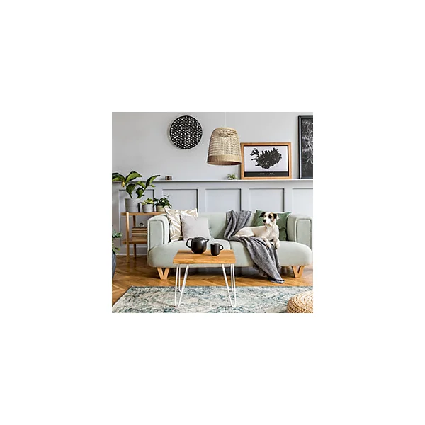 Suspension ronde Mali en jacinthe d'eau beige E27 ⌀.30 x H.100 cm Lussiol