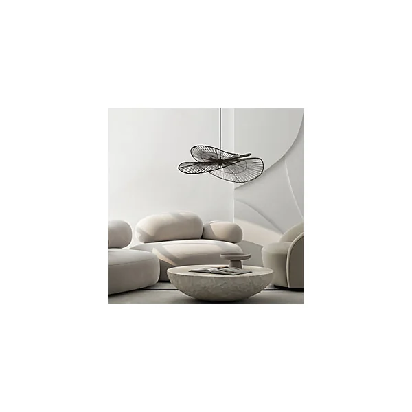 Suspension ronde Sapa en jacinthe d'eau noir E27 ⌀.78 x H.95 cm Lussiol