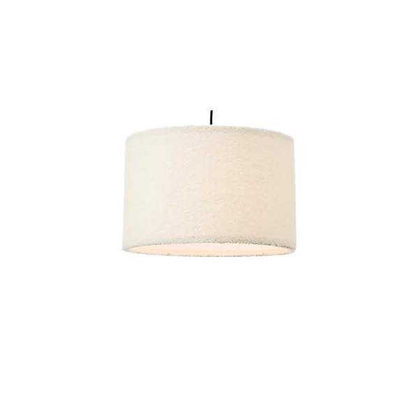 Suspension ronde Teddy coton bouclette beige Ø35cm IP20 E27 20W Brilliant