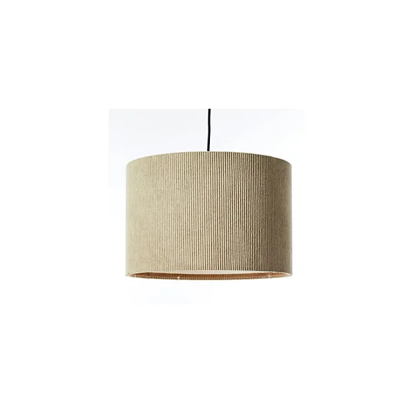 Suspension ronde Tony velours cotelé beige Ø35cm IP20 E27 20W Brilliant