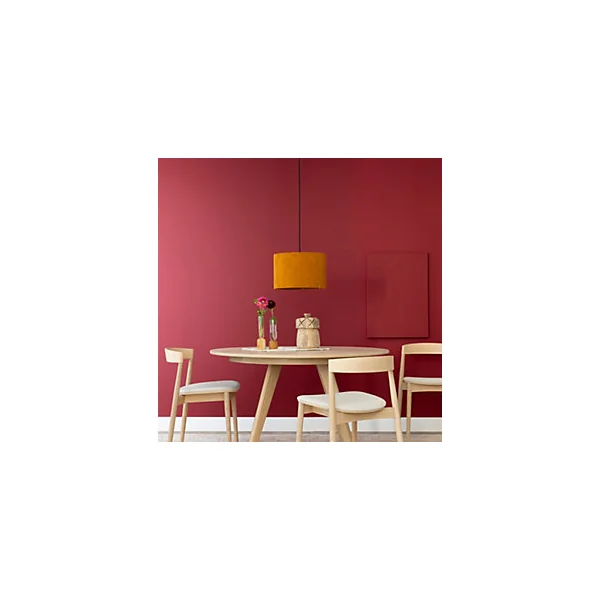 Suspension ronde Tony velours cotelé jaune moutarde Ø35cm IP20 E27 20W Brilliant