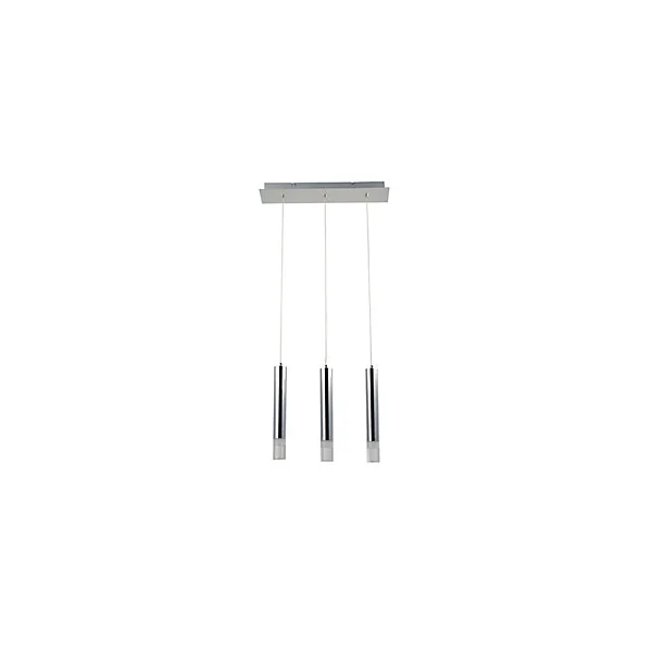 Suspension Rossak 3 lampes LED intégrée argent