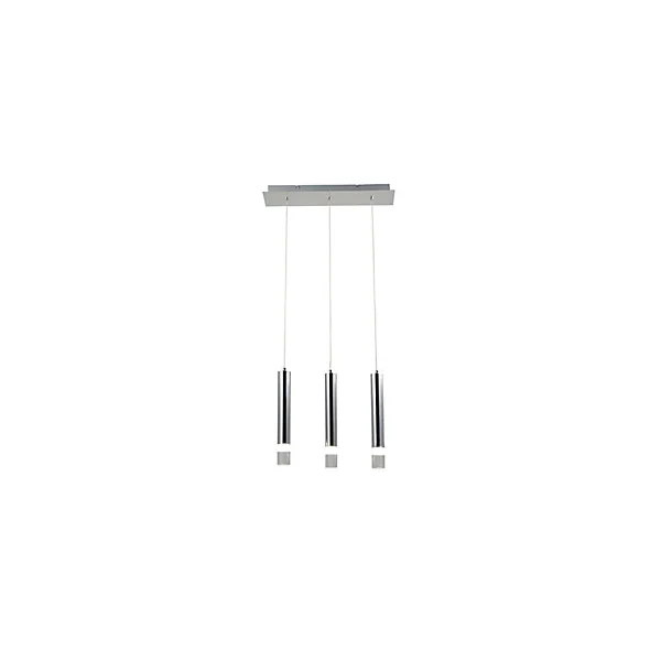 Suspension Rossak 3 lampes LED intégrée argent