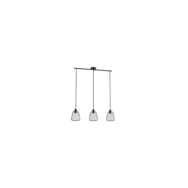 Suspension Rufford 3 lumières E27 IP20 40W ⌀18 x H.110cm noir mat