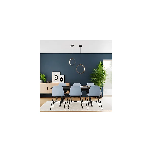 Suspension Samana LED intégrée 800lm 13W ⌀29xL.14xH.110cm noir Goodhome