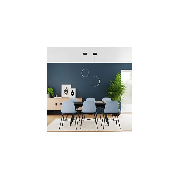 Suspension Samana LED intégrée 800lm 13W ⌀29xL.14xH.110cm noir Goodhome