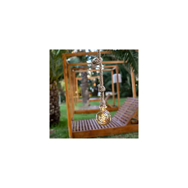 Suspension Simona solaire dimmable LED intégrée naturel 200lm 4,5W IP54 blanc chaud New Garden