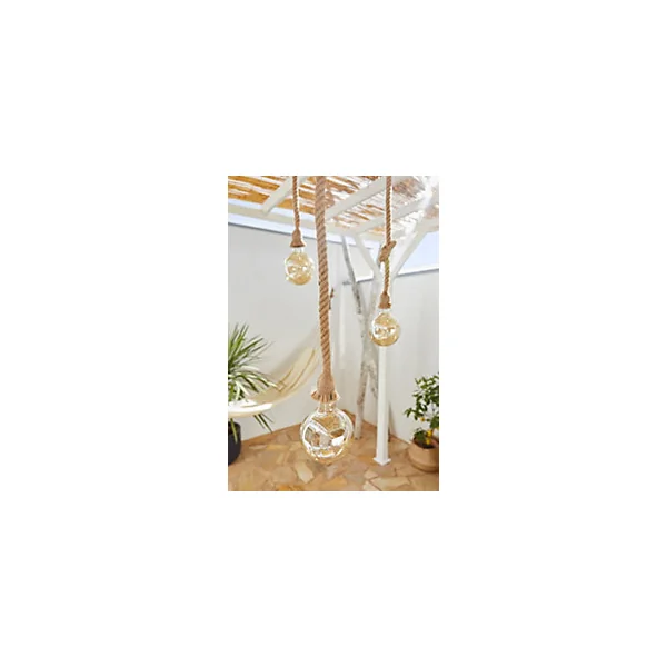Suspension Simona solaire dimmable LED intégrée naturel 200lm 4,5W IP54 blanc chaud New Garden
