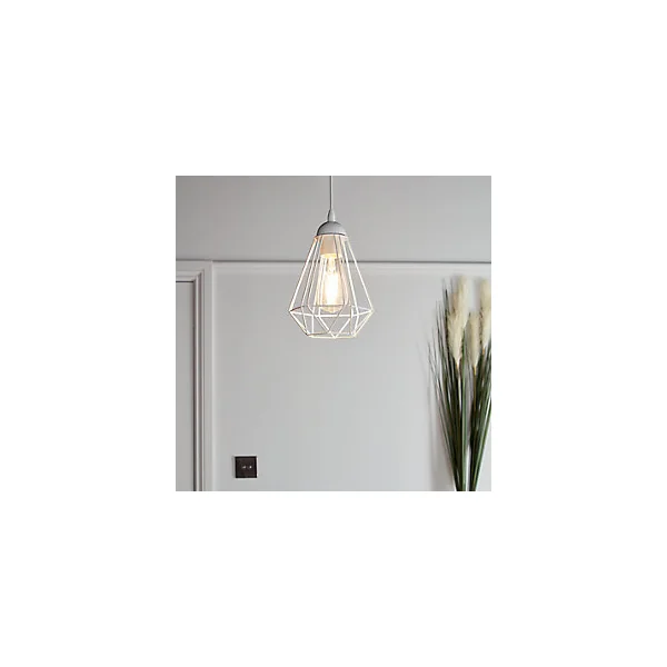 Suspension Smertrio GoodHome E27 blanc mat