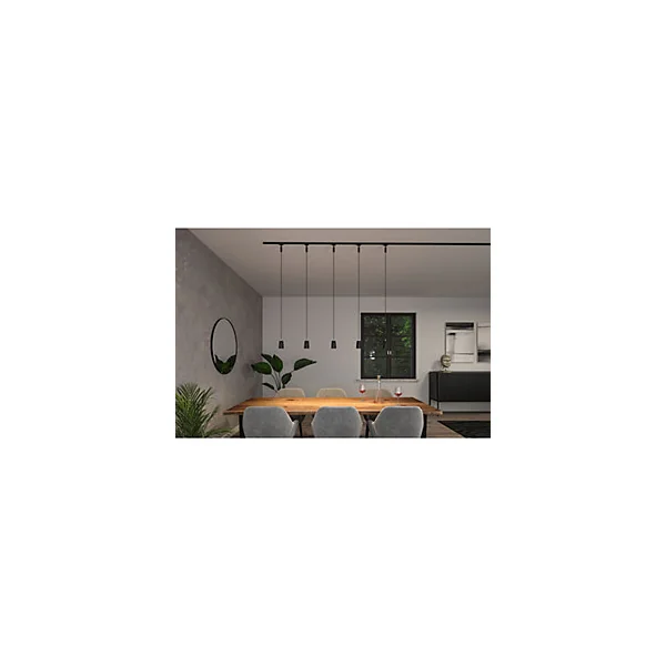 Suspension sur rail Cover noir URail IP20 GU10 10W Ø.6,5 x H.122,3cm Paulmann