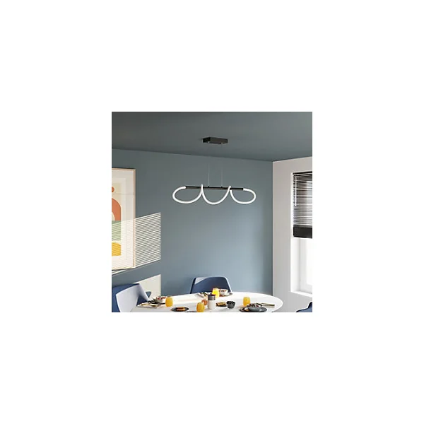 Suspension tube LED métal 20W noir L.85 x H.110cm GoodHome Pepperberry
