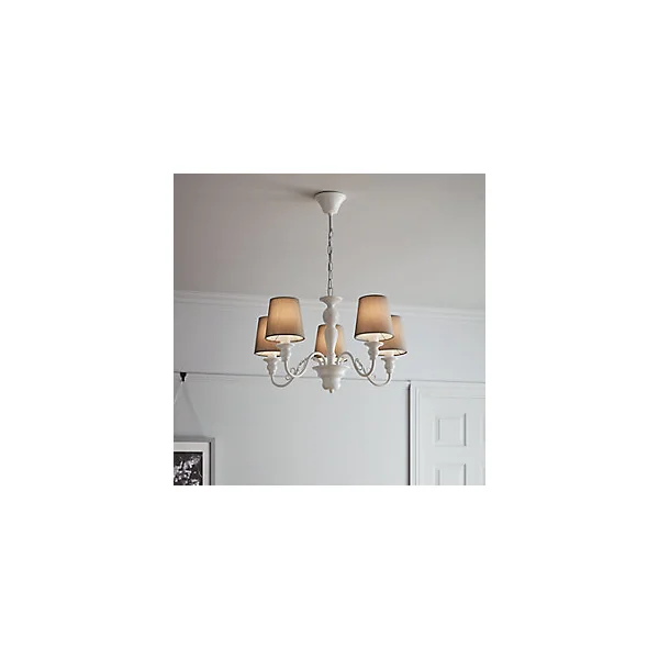 Suspension Tulou 5 ampoules E14 IP20 blanc