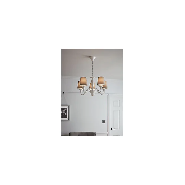 Suspension Tulou 5 ampoules E14 IP20 blanc
