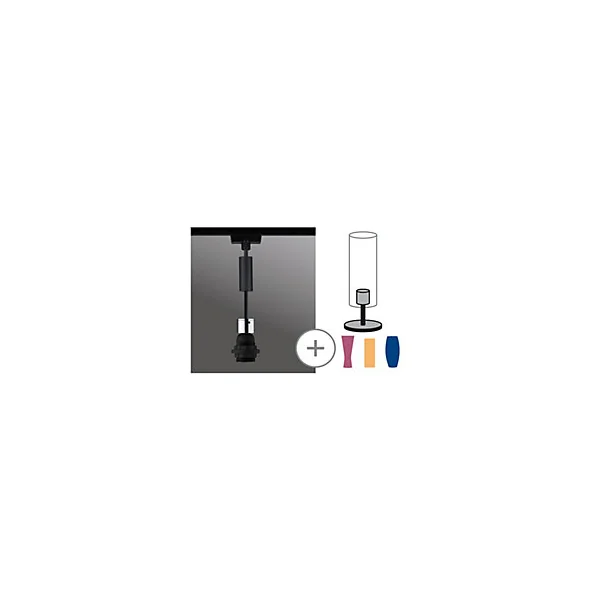 Suspension URail 2easy noir mat et chrome E27 max.1000W H.150cm Paulmann