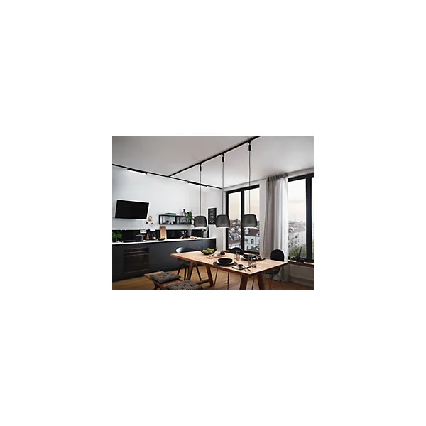 Suspension URail 2easy noir mat et chrome E27 max.1000W H.150cm Paulmann