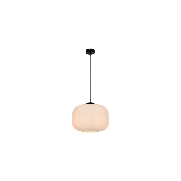 Suspension Walgis E27 IP20 noir et blanc ⌀30cm