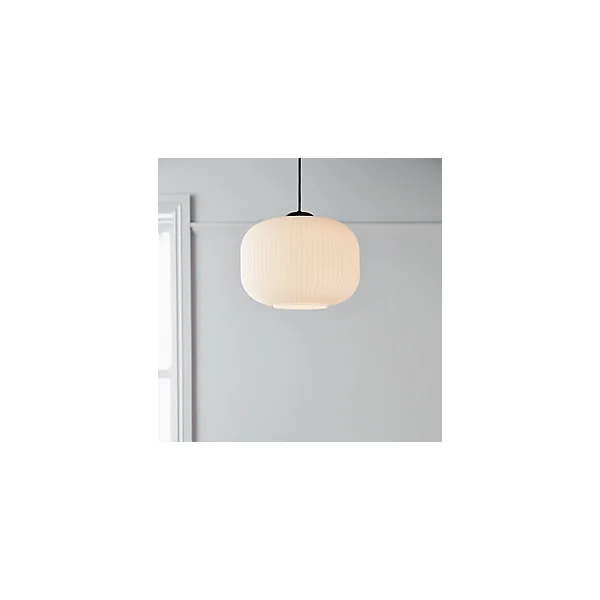Suspension Walgis E27 IP20 noir et blanc ⌀30cm