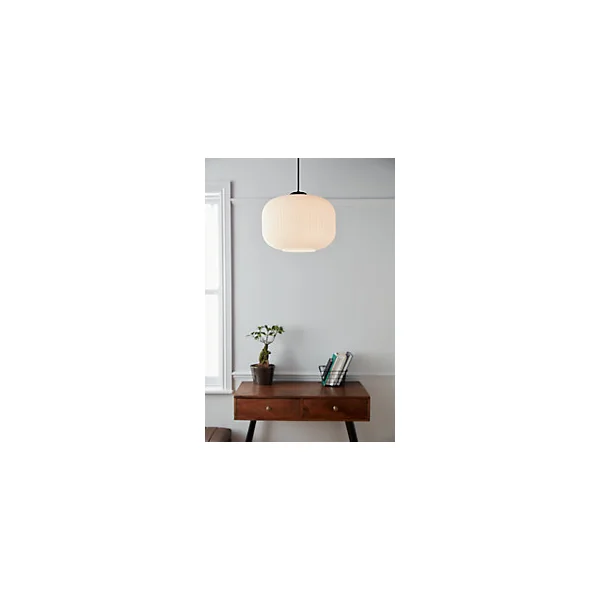 Suspension Walgis E27 IP20 noir et blanc ⌀30cm