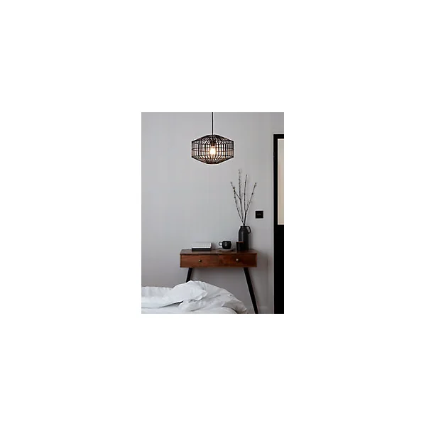 Suspension Wutai GoodHome noir 38cm IP20 E27