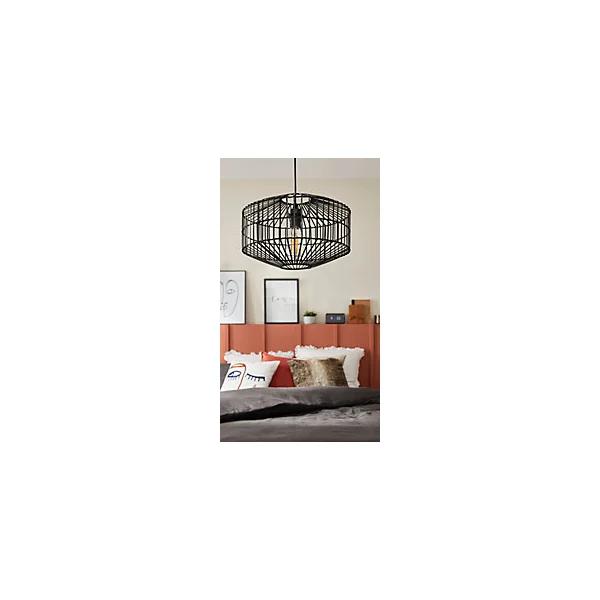 Suspension Wutai GoodHome noir 38cm IP20 E27