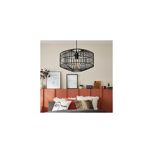 Suspension Wutai GoodHome noir 38cm IP20 E27