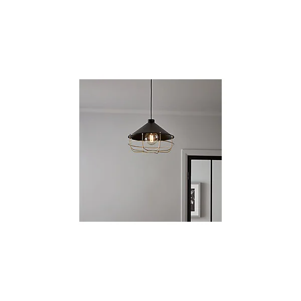 Suspension Yondair E27 IP20 noir 32cm