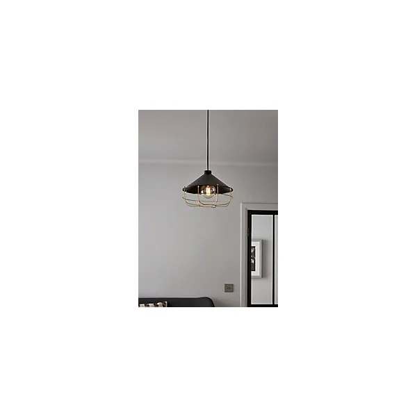 Suspension Yondair E27 IP20 noir 32cm