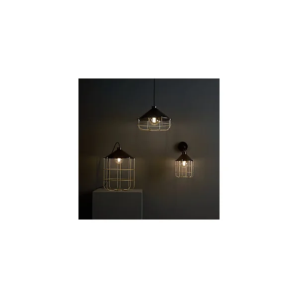 Suspension Yondair E27 IP20 noir 32cm