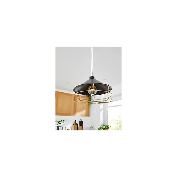 Suspension Yondair E27 IP20 noir 32cm