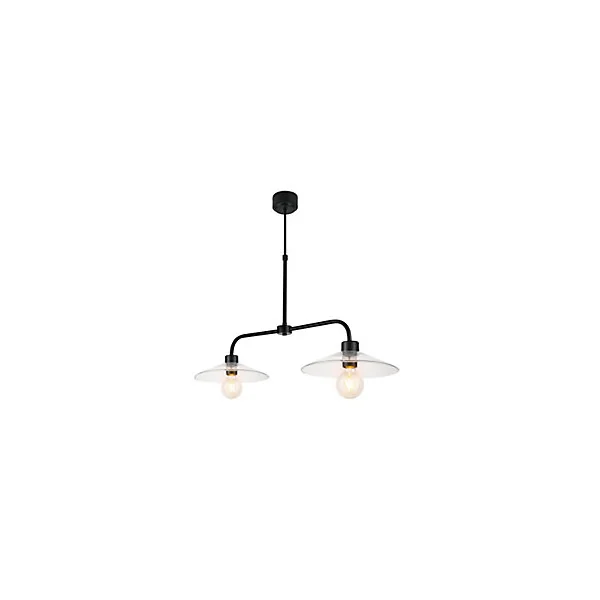 Suspension Zanbar 2 ampoules E27 IP20 noir