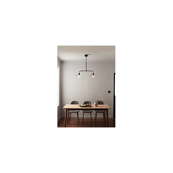 Suspension Zanbar 2 ampoules E27 IP20 noir