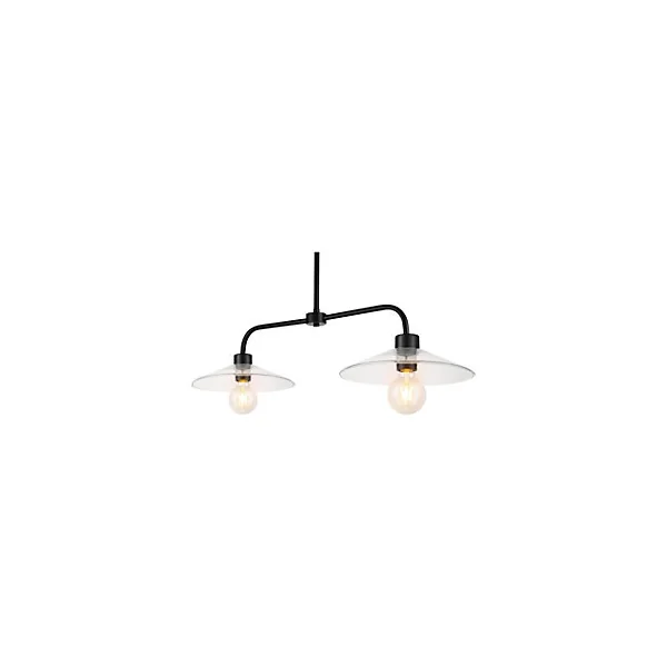 Suspension Zanbar 2 ampoules E27 IP20 noir