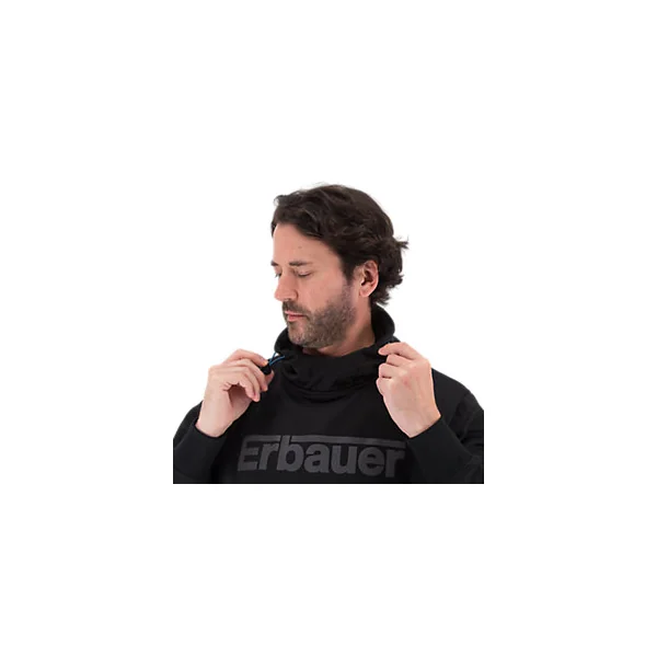 Sweatshirt à capuche Erbauer gris taille L, en coton/polyester, large poche kangourou