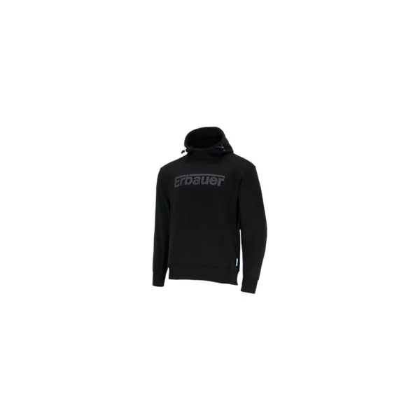 Sweatshirt à capuche Erbauer gris taille XL, en coton/polyester, large poche kangourou