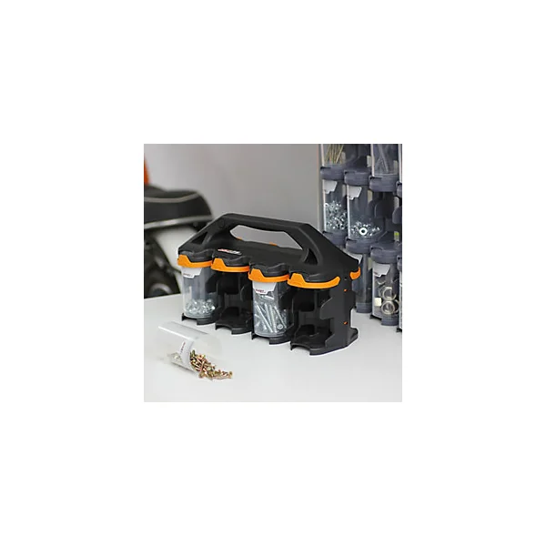 Système de support pour casiers QuestSystem en plastique avec 4 compartiments
