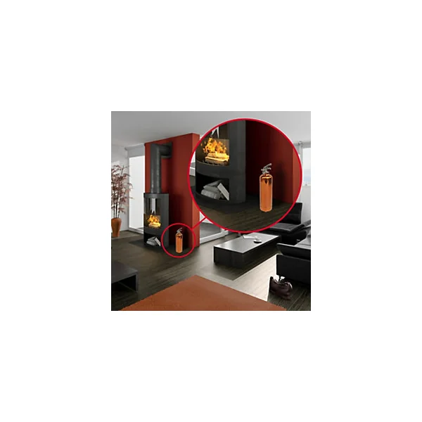 Système d’extinction d'incendie ABC 1 kg Lifebox avec manomètre cuivre