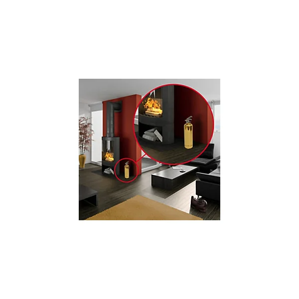Système d’extinction d'incendie ABC 1 kg Lifebox avec manomètre or