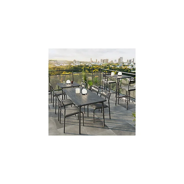 Table acier mat gris foncé L.152.6 x l.76 x H.75cm Lithari GoodHome