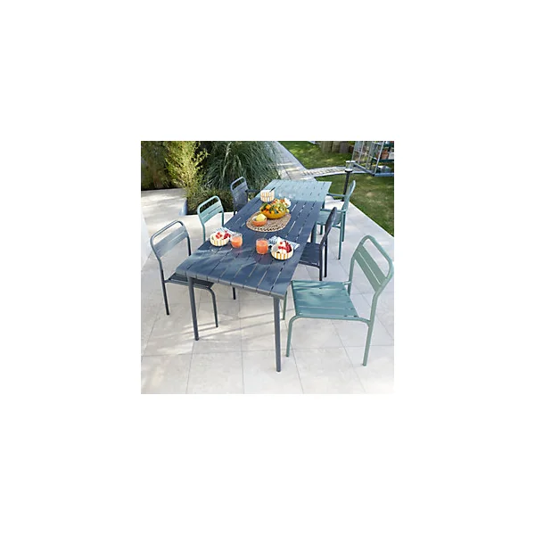 Table acier mat gris foncé L.152.6 x l.76 x H.75cm Lithari GoodHome