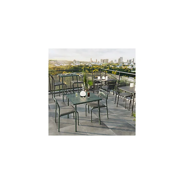 Table acier mat vert laurier L.76.6 x l.76 x H.75cm Lithari GoodHome