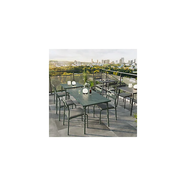 Table acier mat vert laurier L.76.6 x l.76 x H.75cm Lithari GoodHome