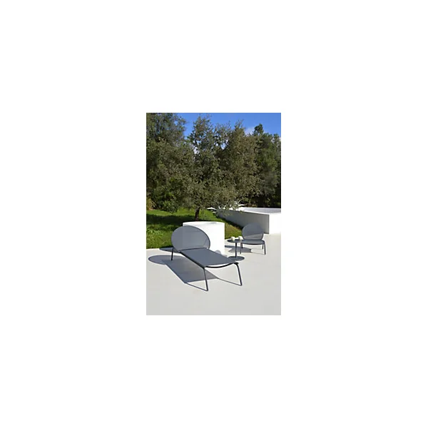 Table basse de jardin aluminium Pop gris Arcane H.44 cm
