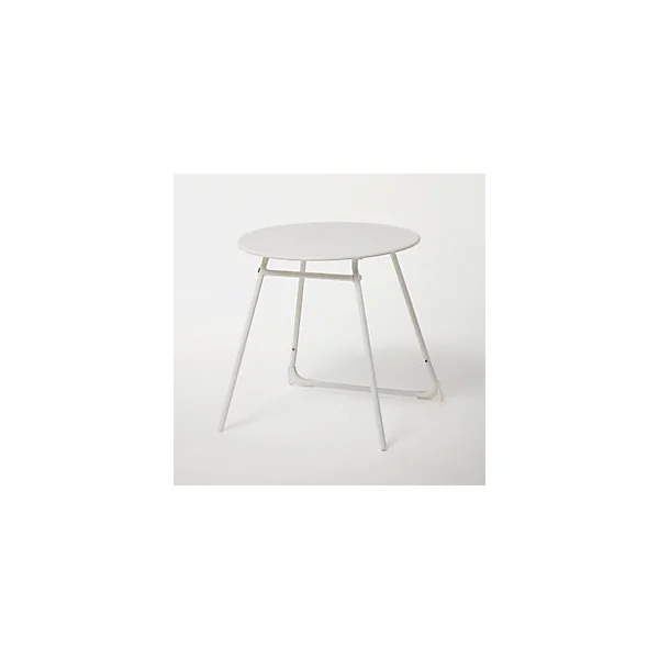 Table basse de jardin en acier Blooma Janeiro blanche ø50 cm