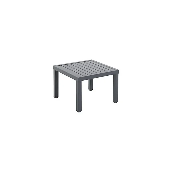 Table basse de jardin en alu Batz lattes noire