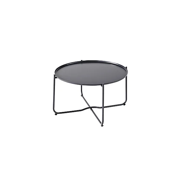 Table basse de jardin en métal GoodHome Nova ebony ø65 cm