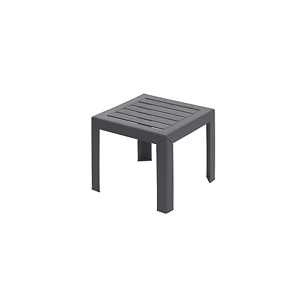 Table basse de jardin Miami en résine de synthèse coloris anthracite L.40 x l.40 x H.35 cm